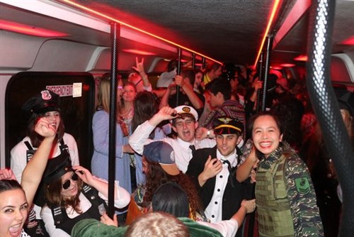 Uni pub crawls - party bus interior